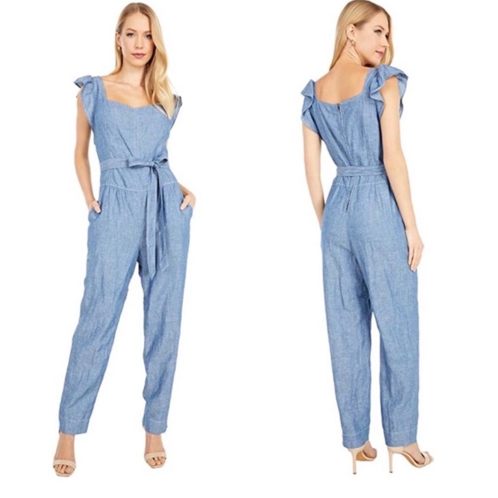 Rebecca Taylor Denim Blue Relaxed Fit Jumpsuit | Size S